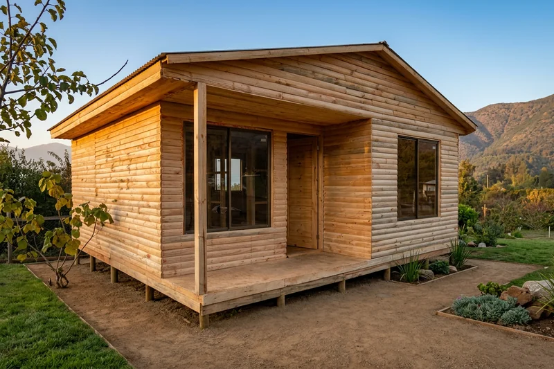 Casa de madera prefabricada sobre palafito construida por LR Montajes